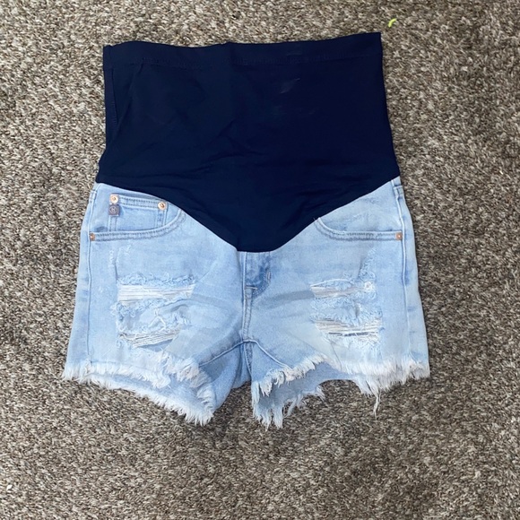 Pinkblush Pants - Stylish Blue Denim Maternity Women Shorts